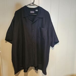 Alexander Lloyd Men’s Button Front Shirt Size 3X | Navy Short Sleeve Camp Shirt